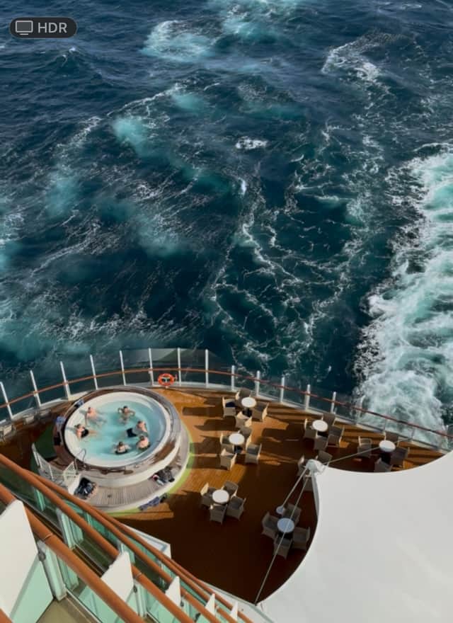 The hot tubs on the deck of P&O Cruise Ship Iona