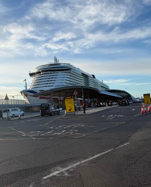 P&O's luxury Cruise Ship Iona docked at Southampton Port