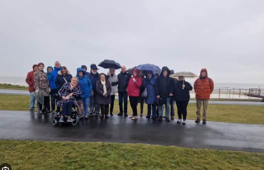 Residents from the Wilvere Court flats before the works compound was approved