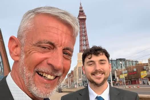 Jack Robinson (right), former chairman of Blackpool South Conservative Association, has defected to Reform UK. Pictured with Blackpool & Fleetwood Reform chairman Mark Butcher
