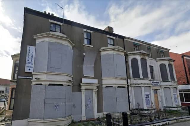 The Carlton House Hotel on Abingdon Street in Blackpool is one of many derelict buildings across the town