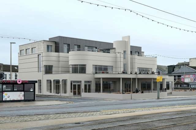 Artist's impression: planners have made a decision on proposals to construct a completly new version of the former Yates Bar on Blackpool's South Shore promende| Abbott Hull Associates