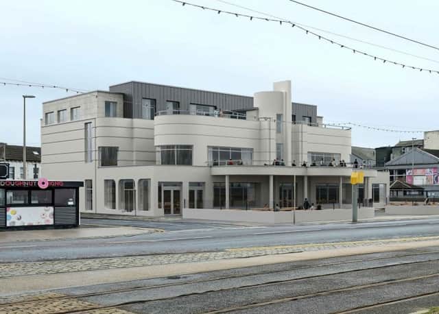 Artist's impression: planners have made a decision on proposals to construct a completely new version of the former Yates Bar on Blackpool's South Shore promenade| Abbott Hull Associates