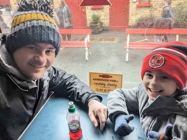 David Umpleby with son Harry.