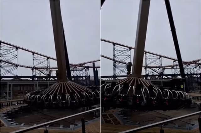 Blackpool Pleasure Beach Resort's new £8.72m mega ride Aviktas has swung for the very first time