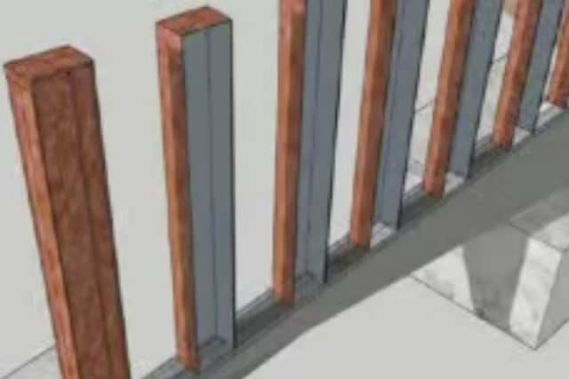 Drawing of the steel strutures to be used for the project on Sainsbury's store frontage|Images: DP Structures
