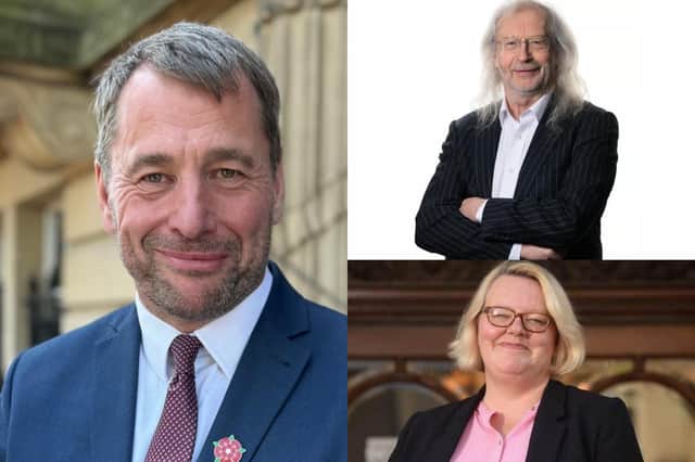 [Clockwise from left]: Lancashire County Council leader Stephen Atkinson, Blackburn with Darwen Council leader Phil Riley and Blackpool Council leader Lynn Williams will meet with the government over the prospect of an elected mayor