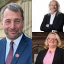 [Clockwise from left]: Lancashire County Council leader Stephen Atkinson, Blackburn with Darwen Council leader Phil Riley and Blackpool Council leader Lynn Williams will meet with the government over the prospect of an elected mayor