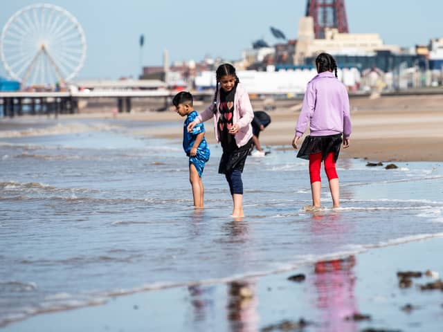 Families flock to Blackpool during the first spell of hot weather earlier this year