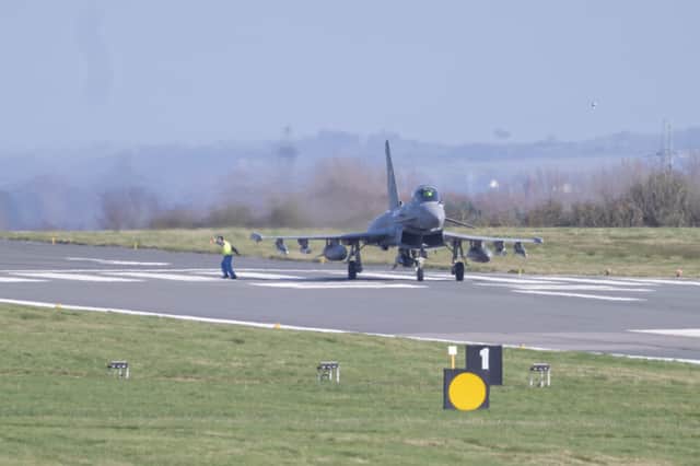 The Typhoon on the runway at BAe Systems, Warton