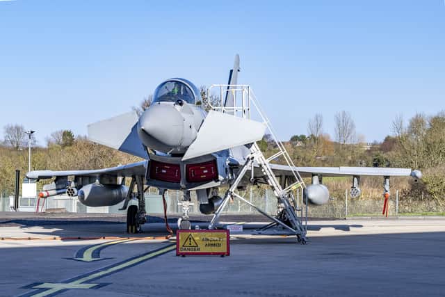 The Typhoon on the runway at BAe Systems, Warton