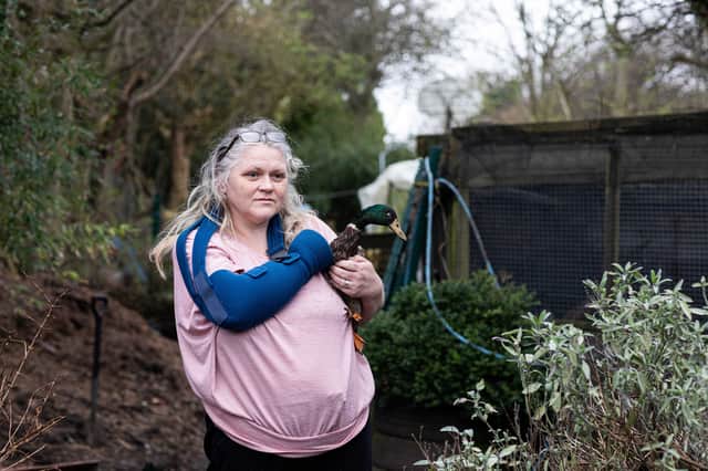 Sam Hammond, who rears ducks and eats their eggs, along with growing lots of different varieties of fruit and herbs in her large garden, lives directly next door to the allotment on Hargate Road which has been contaminated with chemicals. the Hillhouse Technology Enterprise Zone in Thornton