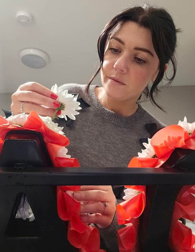Natalie Dyson, 37, spent thousands on care as she battled anxiety multiple times a day until she quit her job and became a florist in Blackpool