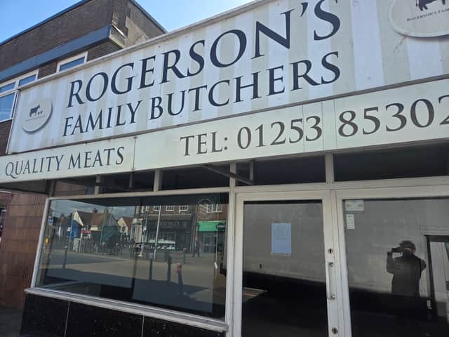 A new bar could be opening in Cleveleys town centre if plans get the go ahead – after a blue notice appeared on the door of the recently-closed Rogerson’s Family Butchers at 110 Victoria Road West