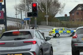 Police have closed a key bridge in Blackpool this afternoon