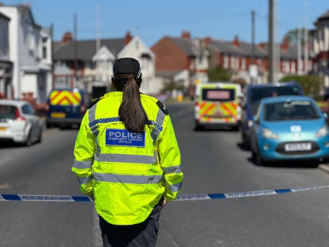 Lancashire Police at the scene of the incident