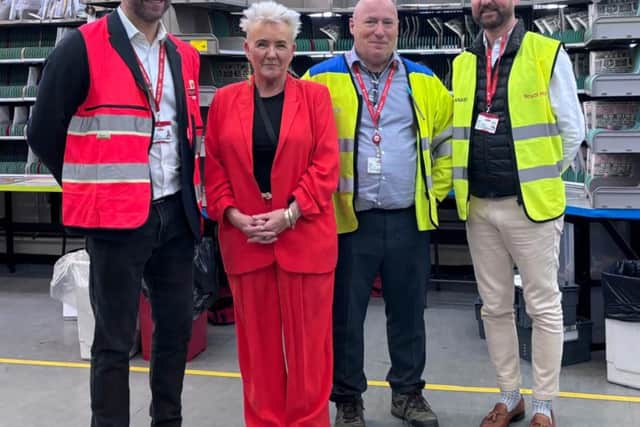 Fleetwood and Blackpool North MP Lorraine Beavers met staff at Fleetwood Delivery Office