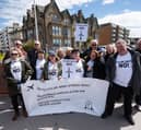 Fylde Says No protesters outside Fylde Town Hall