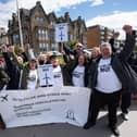 Fylde Says No protesters outside Fylde Town Hall