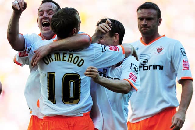 Brett Ormerod, Charlie Adams, David Vaughan and Ian Evatt (Photo by Mike Hewitt/Getty Images)