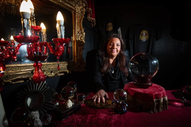 Fortune teller Sarah Petulengro on Blackpool's Central Pier