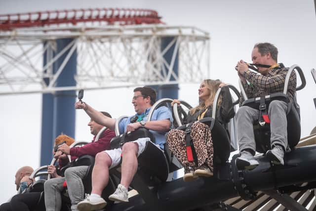 Riders enjoying Aviktas at Blackpool Pleasure Beach