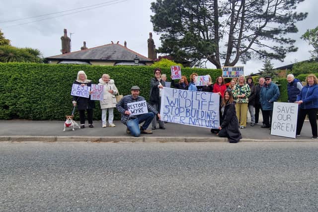 Protesters against the housing development at Carleton