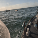 Fleetwood RNLI assisting a fishing boat off Blackpool