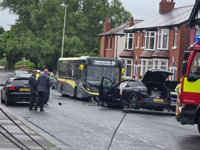 Emergency crews were called to a collision in Grange Road, Layton