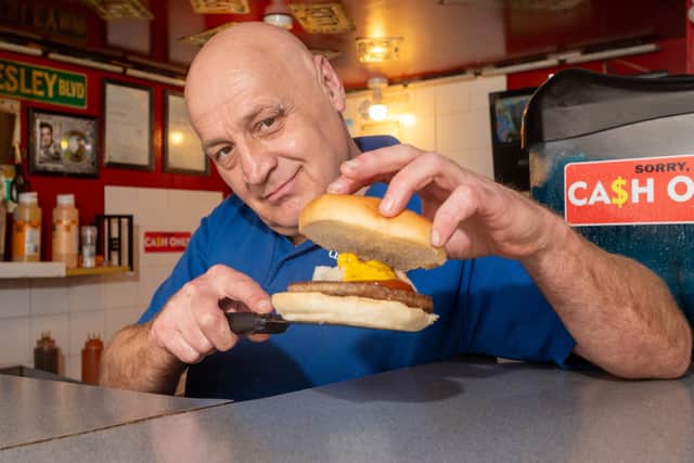 Christopher Higgitt, who sells £1 burgers in Blackpool.