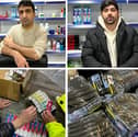 St Annes shop owner Keyvan Manouchehri, 31, (top left) has been jailed after Trading Standards officers uncovered an illegal tobacco and vape operation worth £74,000 at Euro Mini Market at 150 St Albans Road. Co-defendant Kawan Poormand, 30, received a 12-month community order, including 160 hours of unpaid work and an electronically monitored curfew (top right)