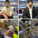 St Annes shop owner Keyvan Manouchehri, 31, (top left) has been jailed after Trading Standards officers uncovered an illegal tobacco and vape operation worth £74,000 at Euro Mini Market at 150 St Albans Road. Co-defendant Kawan Poormand, 30, received a 12-month community order, including 160 hours of unpaid work and an electronically monitored curfew (top right)