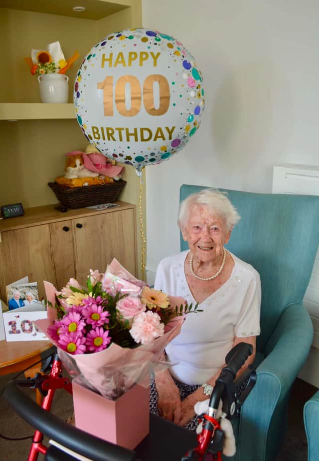 Centenarian Pam Taylor celebrated her 100th birthday with family and friends at MHA Starr Hills in Ansdell Road, Ansdell