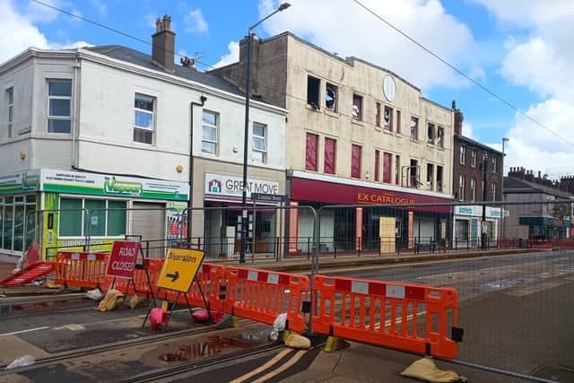 The fire took hold at the former Ex-Catalogue store in Fleetwood