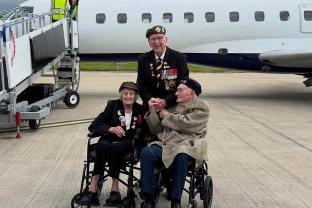 War heroes: Veterans Marjorie Hanson, Richard Brock and Ken Benbow attended the D-Day commemorations in Normandy