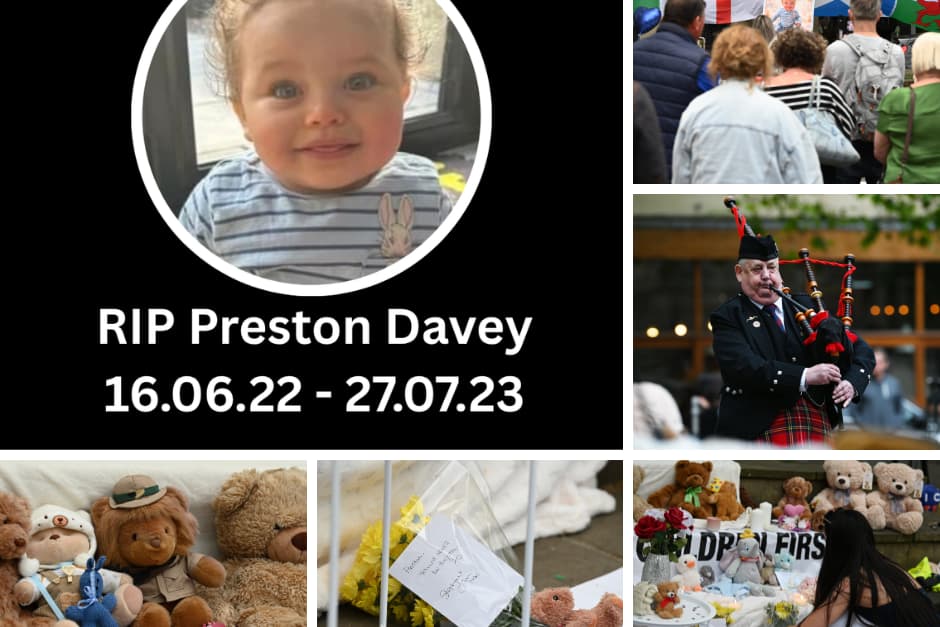 23 somber scenes from vigil for murdered baby Preston Davey on what would ...