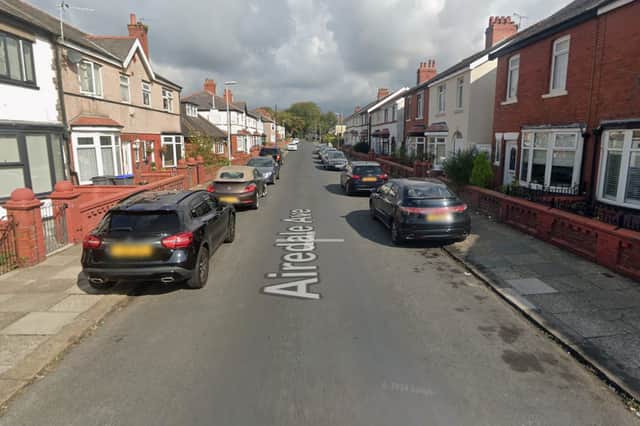 The incident occurred on Airedale Avenue, Blackpool