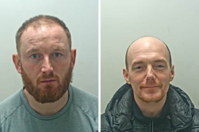 Michael Johnson (left) and Paul Judson-Jones (right) who were jailed after breaking into a man's home and robbing him