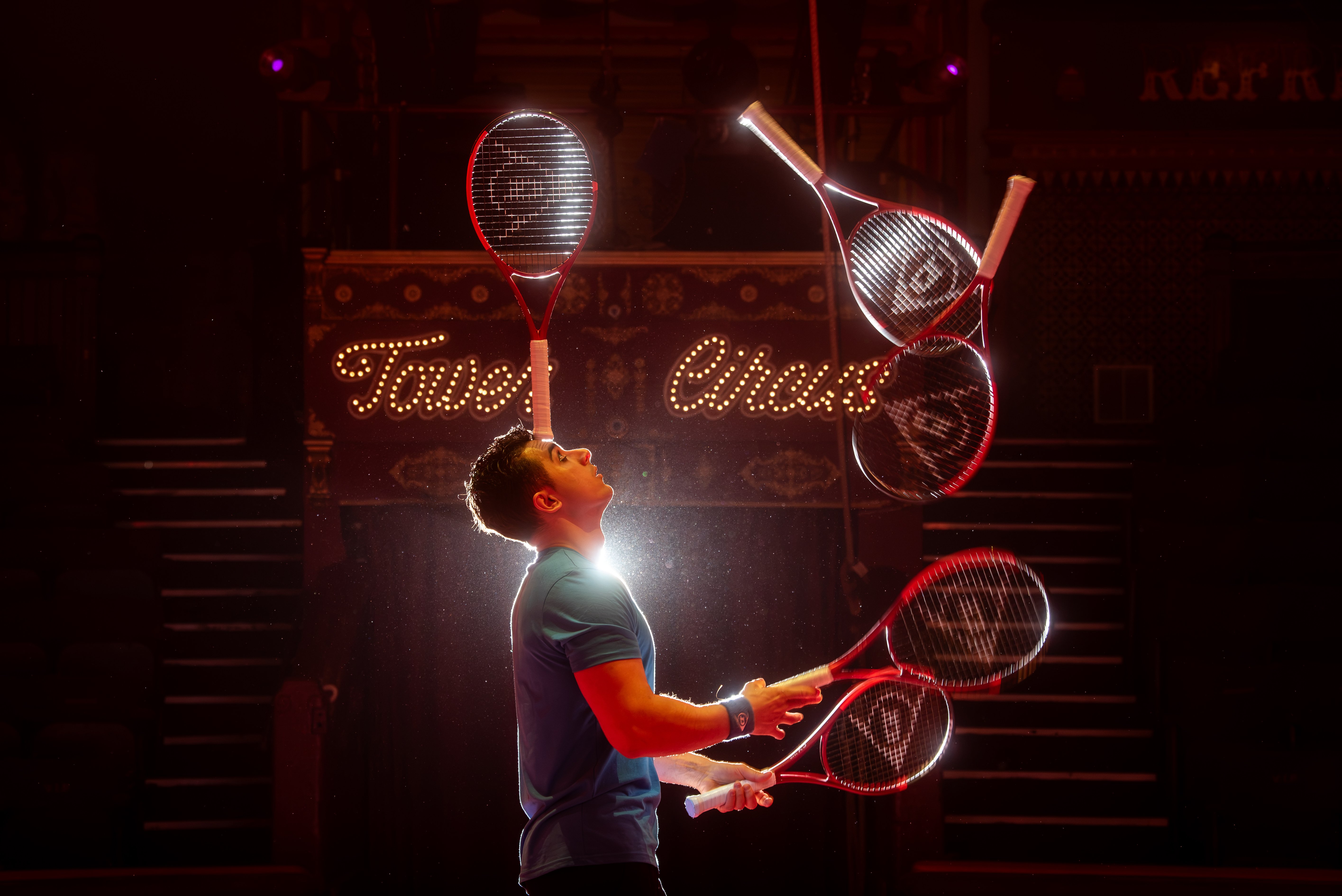 Tennis fans can witness unbelievable racket skills at Blackpool Tower Circus as Wimbledon fever sweeps UK