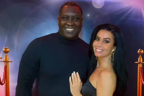 Emile Heskey and former Miss Blackpool Jade Slusarczyk