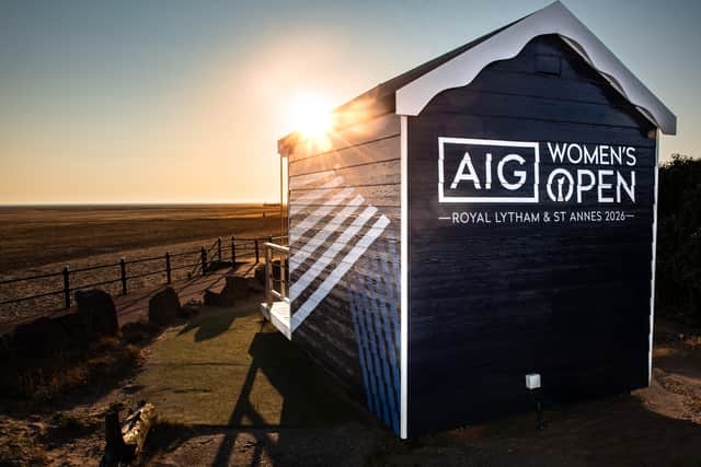 One of the beach huts on St Anne's promenade has been transformed in celebration of the AIG Women's Open Golf tournament. Photo: Lucinda Herbert
