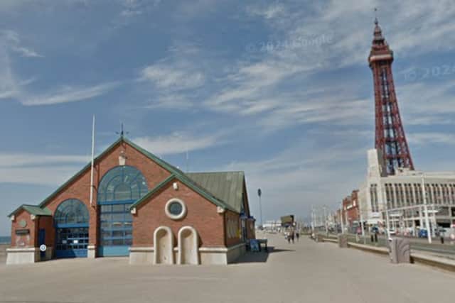 A man was rescued from the water near Blackpool Lifeboat Station on Sunday evening after being spotted struggling in the sea.