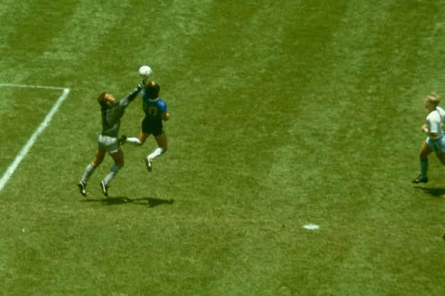 The Hand of God goal (Photo by Allsport/Getty Images)