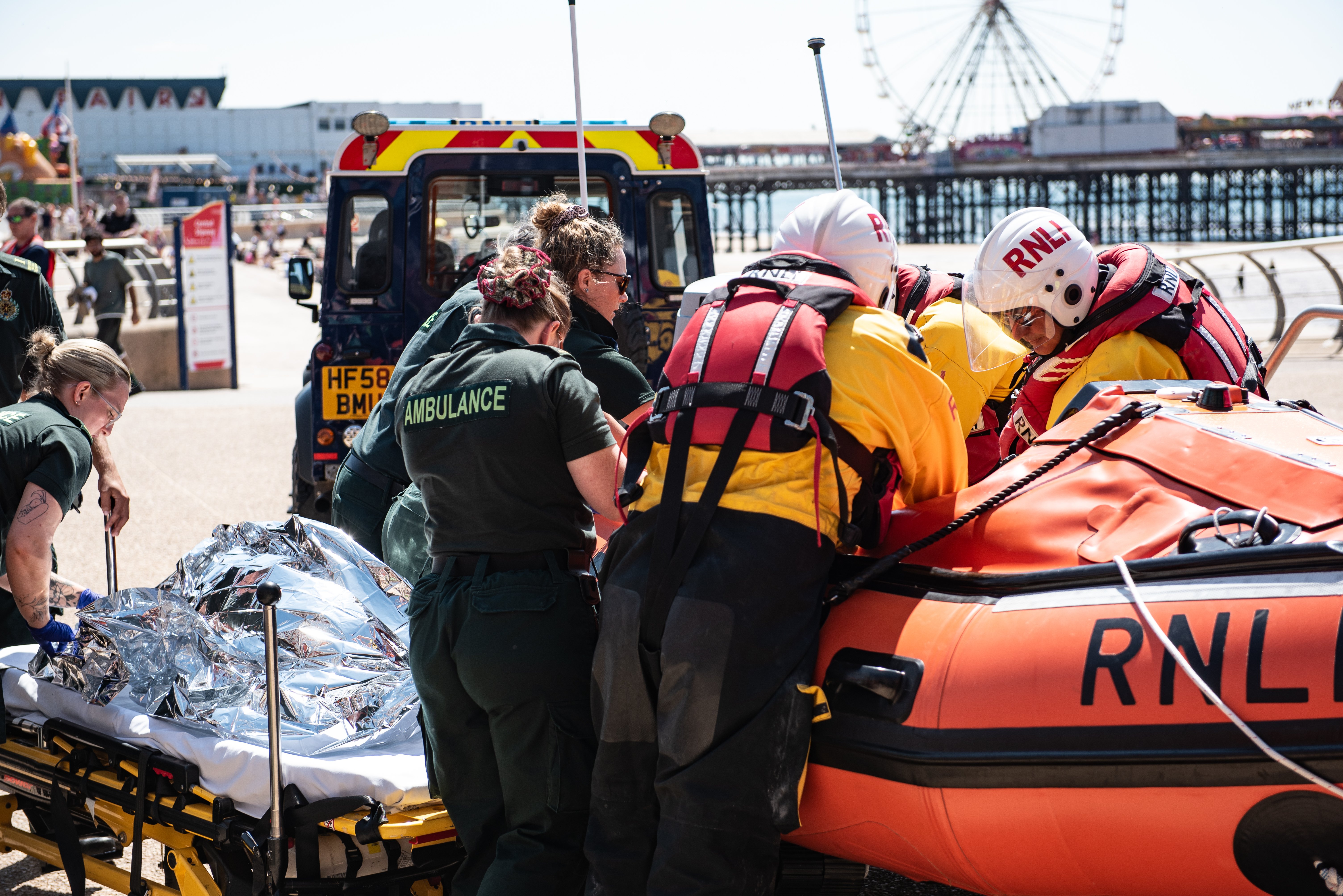 This is why Blackpool RNLI and North West Ambulance Service were on the promenade yesterday