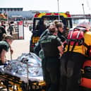 The RNLI and North West Ambulance Service took part in a joint training exercise in Blackpool. Photo: Lucinda Herbert