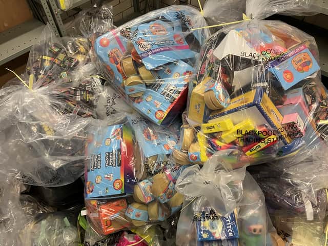 Hundreds of counterfeit viral 'squishy dumplings' toys seized in raids by Blackpool Tradings Standards