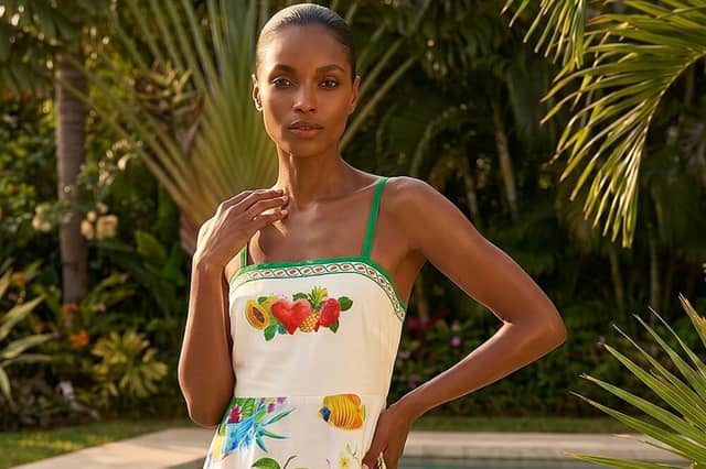 Roman's Fruit Print Strappy Midi Dress puts a stylish spin on one of this summer's biggest fashion trends