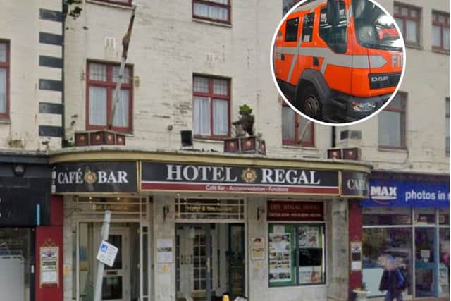 A blaze broke out at the Regal Hotel in Cleveleys