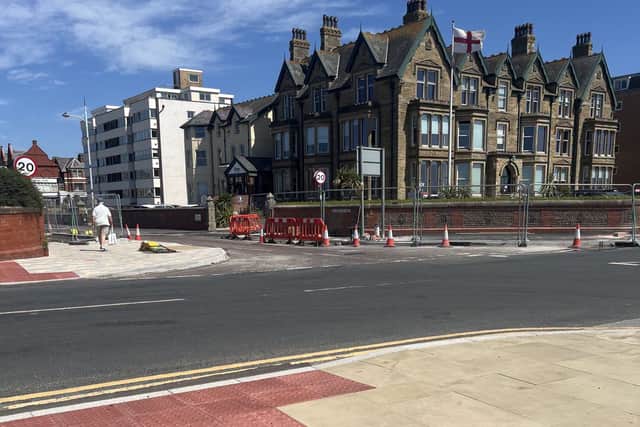 The new-look paving outside St Annes Pier