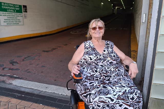Dorothy Jones after making her way down the car park ramp.